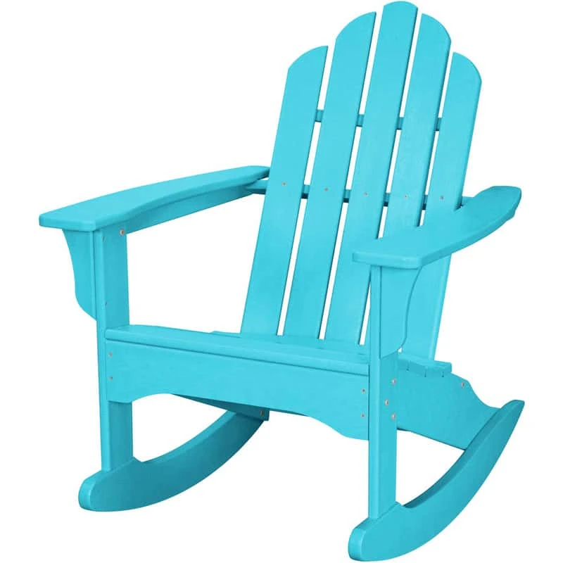 Hanover All Weather Blue HDPE Frame Adirondack Rocking Chair 1 Hanover All Weather Blue HDPE Frame Adirondack Rocking Chair