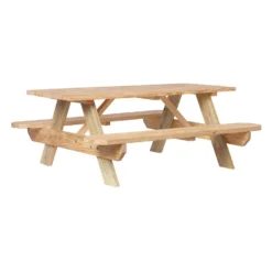 Outdoor Essentials Wood Brown 72 In. Rectangle Picnic Table -Patio Paradise Shop 01bb6836 f843 43c1 b7e4 aa1784220606