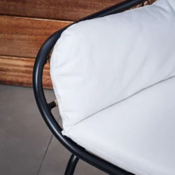 Hanover Mod Bali 3 Pc Black Aluminum Modern Chat Set White -Patio Paradise Shop 025bdd31 c0c5 448a b28e 01850c108aad