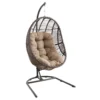 Mod Avery 1 Person Brown Steel Egg Swing Taupe
