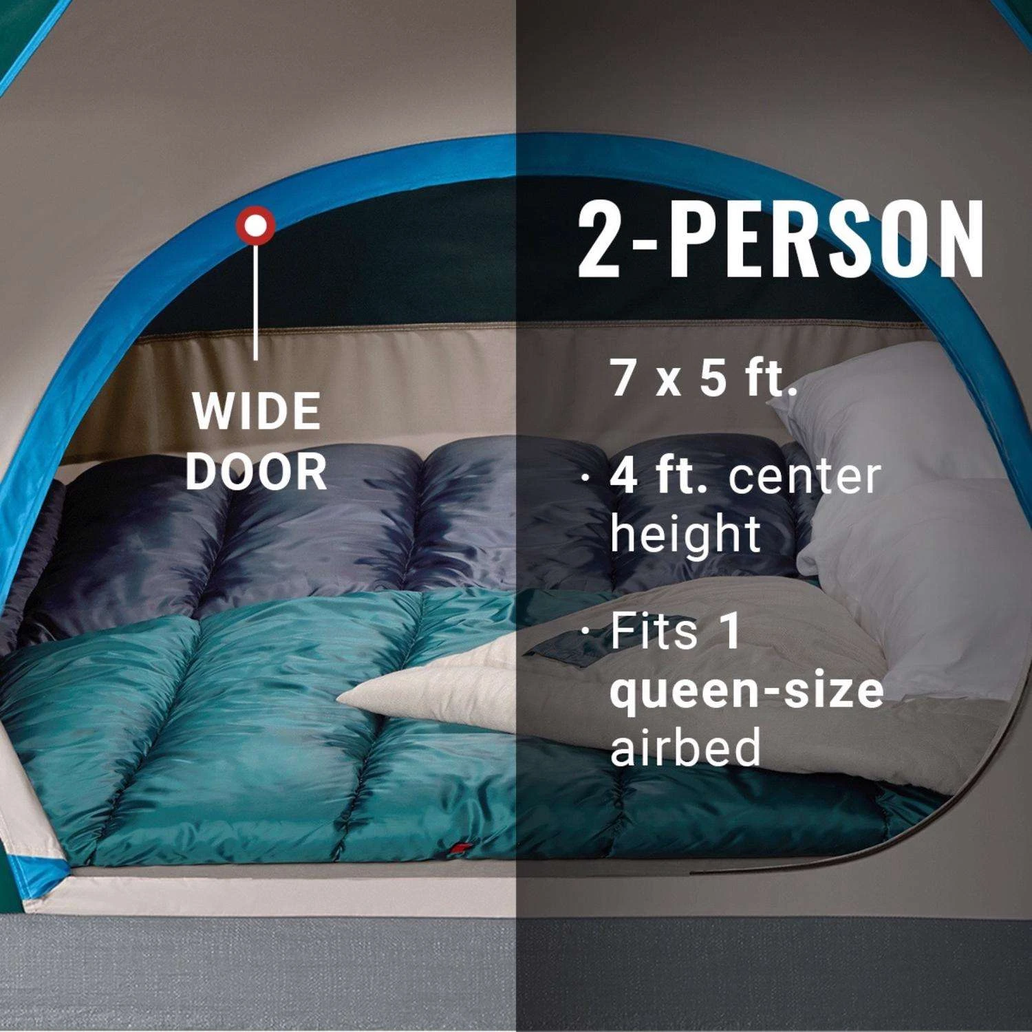 Coleman Skydome Green Tent 48 In. H X 60 In. W X 84 In. L 1 Pk 2 Coleman Skydome Green Tent 48 In. H X 60 In. W X 84 In. L 1 Pk - Image 2