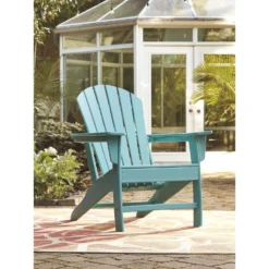 Signature Design By Ashley Sundown Treasure Turquoise HDPE Frame Adirondack Armchair