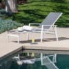 Mod Harper White Aluminum Frame Sling Chaise Lounge Gray