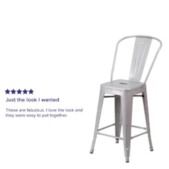 Flash Furniture 1 Pc Silver Galvanized Steel Contemporary Bar Stool -Patio Paradise Shop 08f13897 a49b 49cb 9a5b 6d1f559ff70f