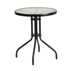Flash Furniture Black Round Glass Contemporary Table
