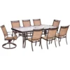 Hanover Fontana 9 Pc Brown Aluminum Dining Set