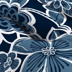 Jordan Manufacturing Navy Blue/White Polyester Wicker Seat Cushion 4 In. H X 18 In. W X 18 In. L -Patio Paradise Shop 0a687eac f03a 4f6a 9e4d 0567a959a978