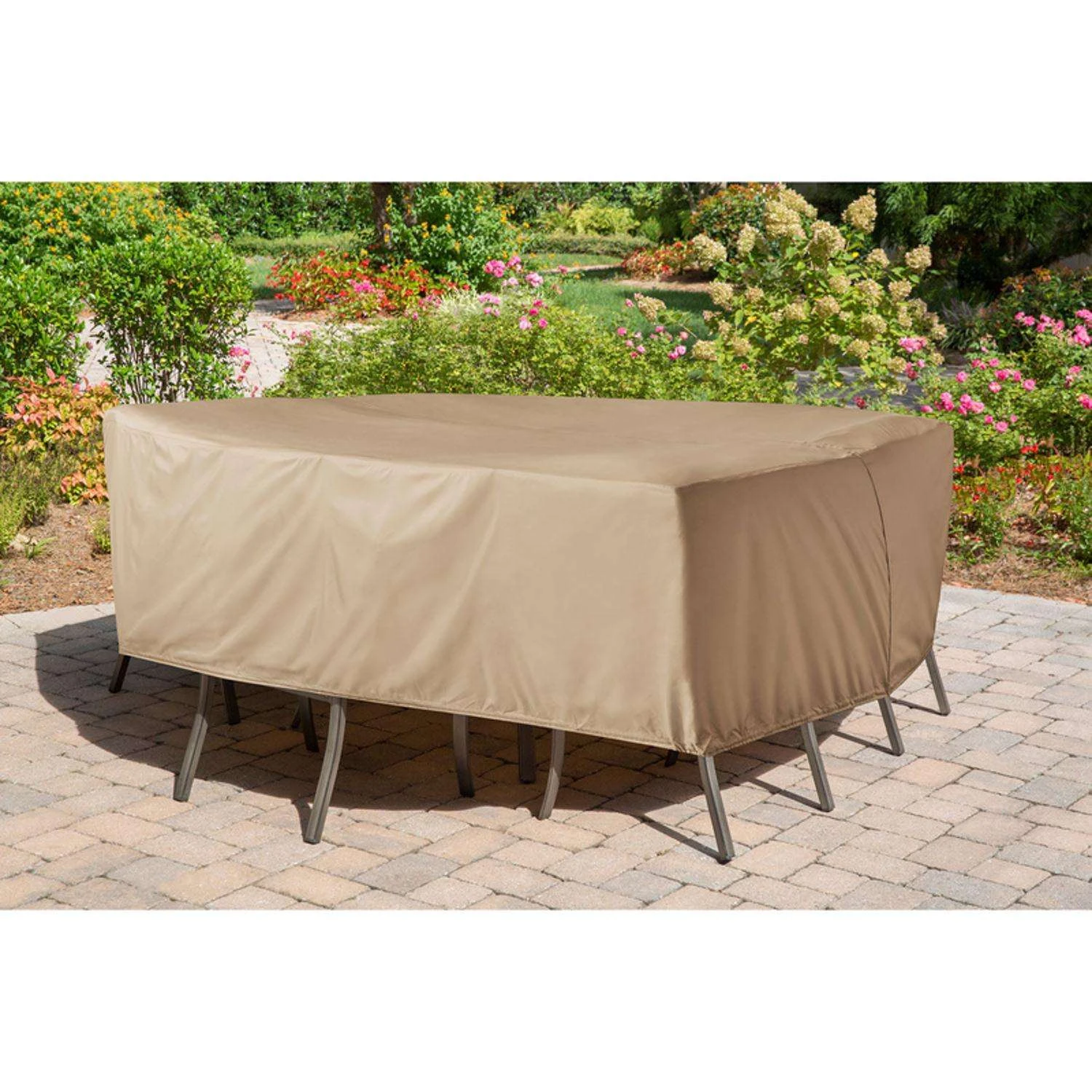Hanover 28 In. H X 116.5 In. W X 116.5 In. L Brown Vinyl Dining Set Cover 2 Hanover 28 In. H X 116.5 In. W X 116.5 In. L Brown Vinyl Dining Set Cover - Image 2