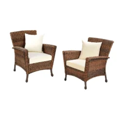 W Unlimited Home 4 Pc Brown Wicker Coastal Patio Set Beige -Patio Paradise Shop 0b1d2ffe 5649 4fbb 9719 aa7187f3ad0d