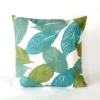 Liora Manne Visions I Aqua Mystic Leaf Polyester Throw Pillow 20 In. H X 2 In. W X 20 In. L