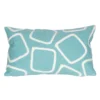 Liora Manne Visions I Aqua Squares Polyester Throw Pillow 12 In. H X 2 In. W X 20 In. L