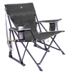 GCI Outdoor Kickback Rocker Heathered Pewter Camping Folding Rocker