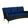 Living Accents Avondale Brown Wicker Frame Sofa Navy Blue