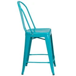 Flash Furniture 1 Pk Blue/Green Metal Contemporary Bar Stool -Patio Paradise Shop 0d9464a1 0523 440d bf91 f63090e6ceff