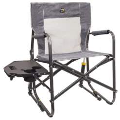 GCI Outdoor Freestyle Rocker W/Side Table Heathered Pewter Freestyle Folding Rocker