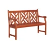 Azen Lidwina Brown Wood Garden Bench 35 In. H X 57 In. L X 22 In. D