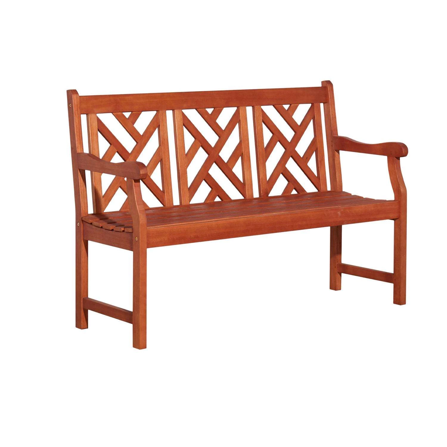 Azen Lidwina Brown Wood Garden Bench 35 In. H X 57 In. L X 22 In. D 1 Azen Lidwina Brown Wood Garden Bench 35 In. H X 57 In. L X 22 In. D