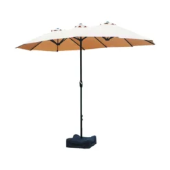 Living Accents Octagon 181.1 In. Tiltable Beige Patio Umbrella