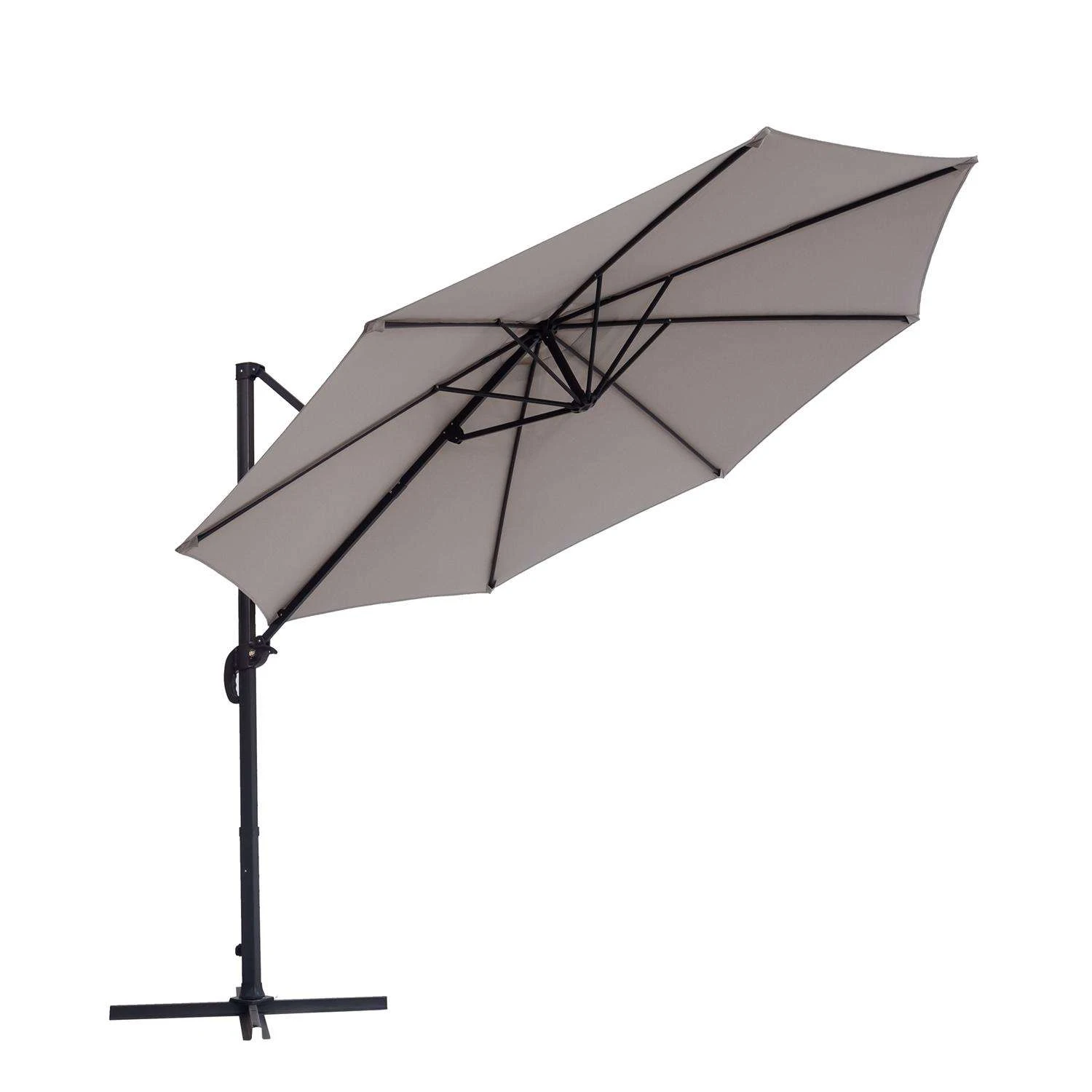 Living Accents Offset 10 Ft. Tiltable Beige Patio Umbrella 1 Living Accents Offset 10 Ft. Tiltable Beige Patio Umbrella