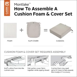 Classic Accessories Montlake Heather Gray Polyester Seat Cushion 2 In. H X 18 In. W X 18 In. L -Patio Paradise Shop 13283246 82f6 4ac8 bac6 d41262b81201