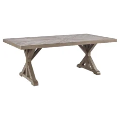 Signature Design By Ashley Beachcroft Beige Rectangular Stone Dining Table