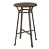 Glitzhome 1 Pc Brown Steel/Wood Farmhouse Bar Table