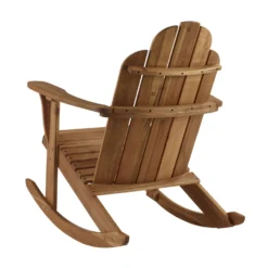 Linon Home Decor Tahoe Brown Wood Frame Adirondack Rocking Chair -Patio Paradise Shop 154acb63 d8a7 4b07 82f1 335fb6dd4889