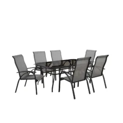 Living Accents Roscoe Black Rectangular Glass Dining Table -Patio Paradise Shop 194cae09 2bb9 495a 8095 2ac7b0383eb4
