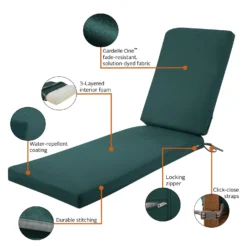 Classic Accessories Ravenna Mallard Green Polyester Chaise Cushion 28 In. H X 44 In. W X 21 In. L -Patio Paradise Shop 19a850e8 4b8e 48c4 9a47 3163006b7088