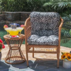 Classic Accessories Frida Kahlo Black/White Flores Eternas Polyester Chair Cushion 22.5 In. H X 19 I -Patio Paradise Shop 19bbbdac 6860 4ad6 832e 23ce9431b866