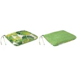 Jordan Manufacturing Green/White Mono Polyester Reversible Seat Cushion 3 In. H X 15 In. W X 18 In.