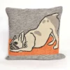 Liora Manne Frontporch Heather Yoga Dog Polyester Throw Pillow 18 In. H X 2 In. W X 18 In. L