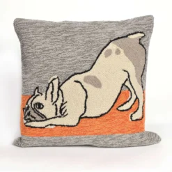 Liora Manne Frontporch Heather Yoga Dog Polyester Throw Pillow 18 In. H X 2 In. W X 18 In. L