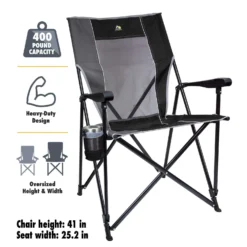 GCI Outdoor Eazy Chair XL Black Camping Folding Chair -Patio Paradise Shop 1bfc44df 69e8 4348 acf1 f73ba3de55e5