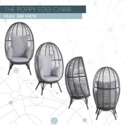 Mod Poppy Black Steel Frame Egg Chair Gray -Patio Paradise Shop 1e1a4ac9 ffc6 4334 b1b1 6cd99770f888