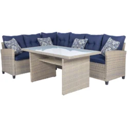 Mod Amelia Steel Frame Sectional Navy Blue