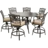 Hanover Traditions 7 Pc Bronze Aluminum Traditional High Dining Set Tan