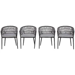 Signature Design By Ashley Palm Bliss Gray Steel Frame Dining Chair Set Gray