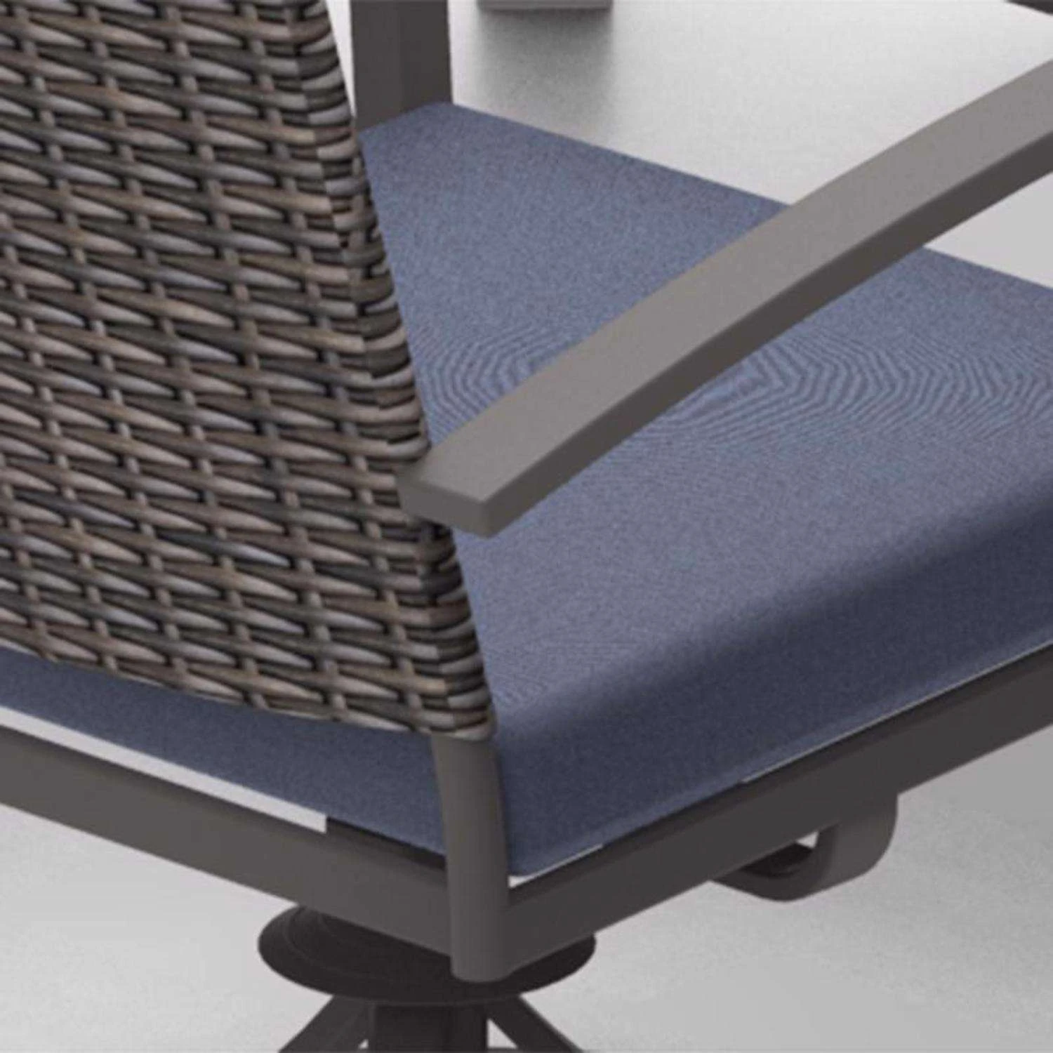 Living Accents Davenport 7 Pc Black Aluminum Swivel Dining Set Navy Blue 7 Living Accents Davenport 7 Pc Black Aluminum Swivel Dining Set Navy Blue - Image 7