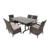 Living Accents Wilmette 7 Pc Black Aluminum Classic Dining Set Beige