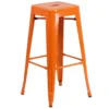 Flash Furniture 1 Pc Orange Galvanized Steel Industrial Bar Stool