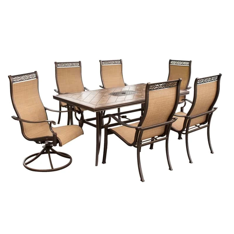 Hanover Monaco 7 Pc Bronze Aluminum Dining Set 1 Hanover Monaco 7 Pc Bronze Aluminum Dining Set