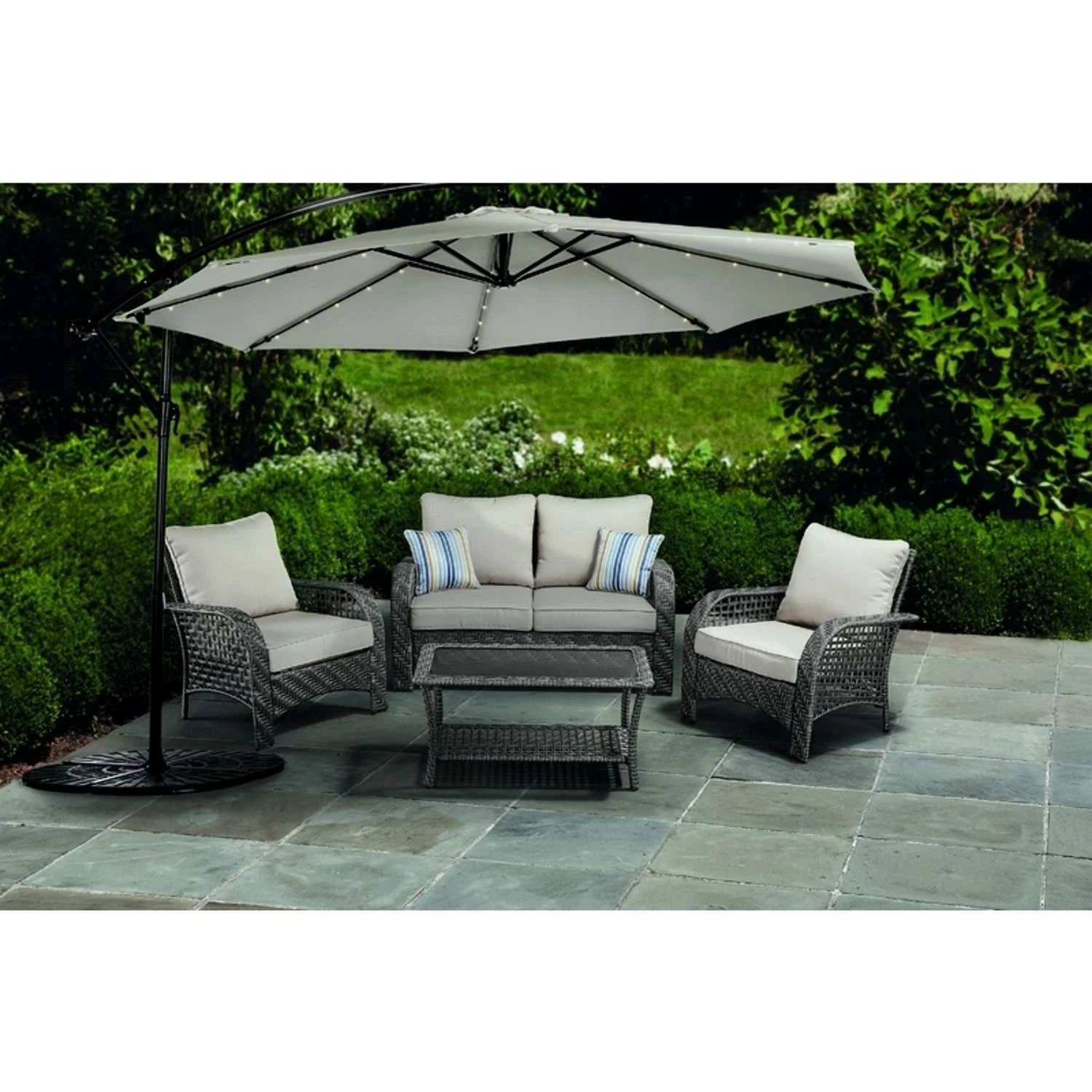 Living Accents Willow 4 Pc Gray Steel Patio Set Beige 7 Living Accents Willow 4 Pc Gray Steel Patio Set Beige - Image 7