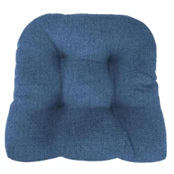 Jordan Manufacturing Blue Knife Edge Polyester Wicker Seat Cushion 4 In. H X 18 In. W X 18 In. L
