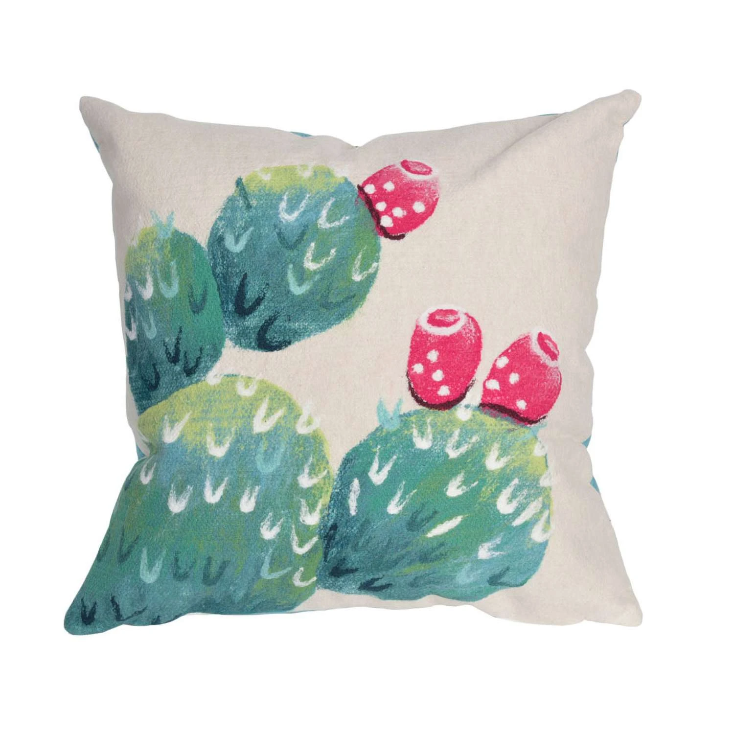 Liora Manne Visions III Cream Cactus Pear Polyester Throw Pillow 20 In. H X 2 In. W X 20 In. L 1 Liora Manne Visions III Cream Cactus Pear Polyester Throw Pillow 20 In. H X 2 In. W X 20 In. L