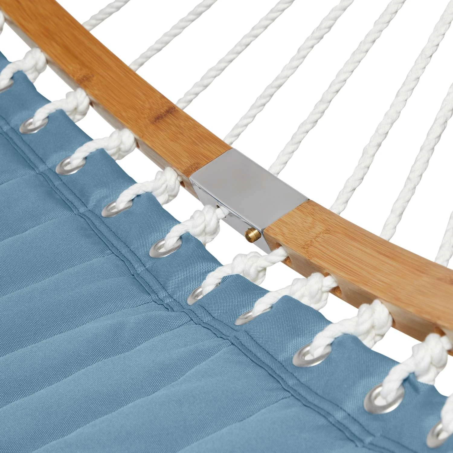 Classic Accessories Ravenna 55 In. W X 81 Ft. L 2 Person Blue Quilted Hammock 2 Classic Accessories Ravenna 55 In. W X 81 Ft. L 2 Person Blue Quilted Hammock - Image 2