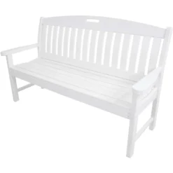 Hanover White Wood Avalon Porch Bench 37.5 In. H X 60 In. L X 51.75 In. D