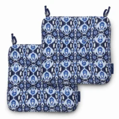 Classic Accessories Blue Polyester Chair Cushion 5 In. H X 19 In. W X 19 In. L