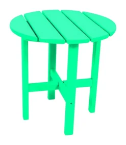 Ivy Terrace Classics Blue Round PolyWood Contemporary Side Table