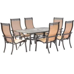 Hanover Manor 7 Pc Bronze Aluminum Dining Set